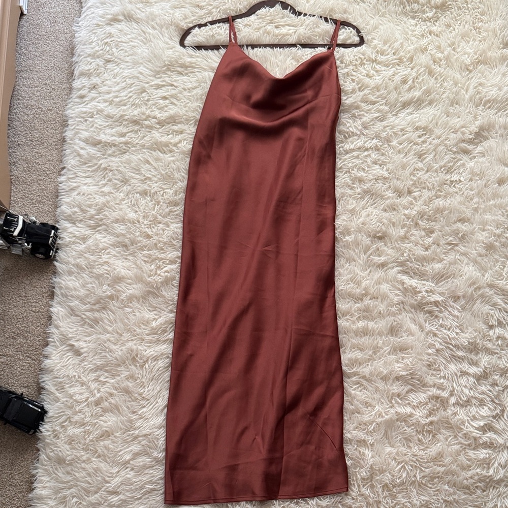 Elegant Rust Slip Dress